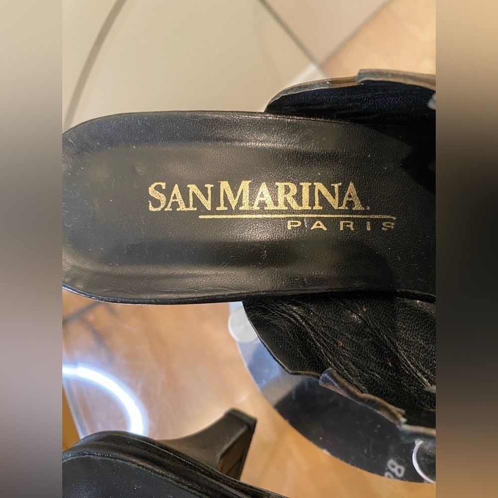 San  Marina Paris/Leather Mules/intricate filigree design/gold design 🤎 - Picture 12 of 14